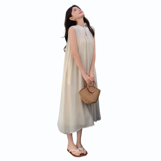 シフォンタッチバックリボンワンピース