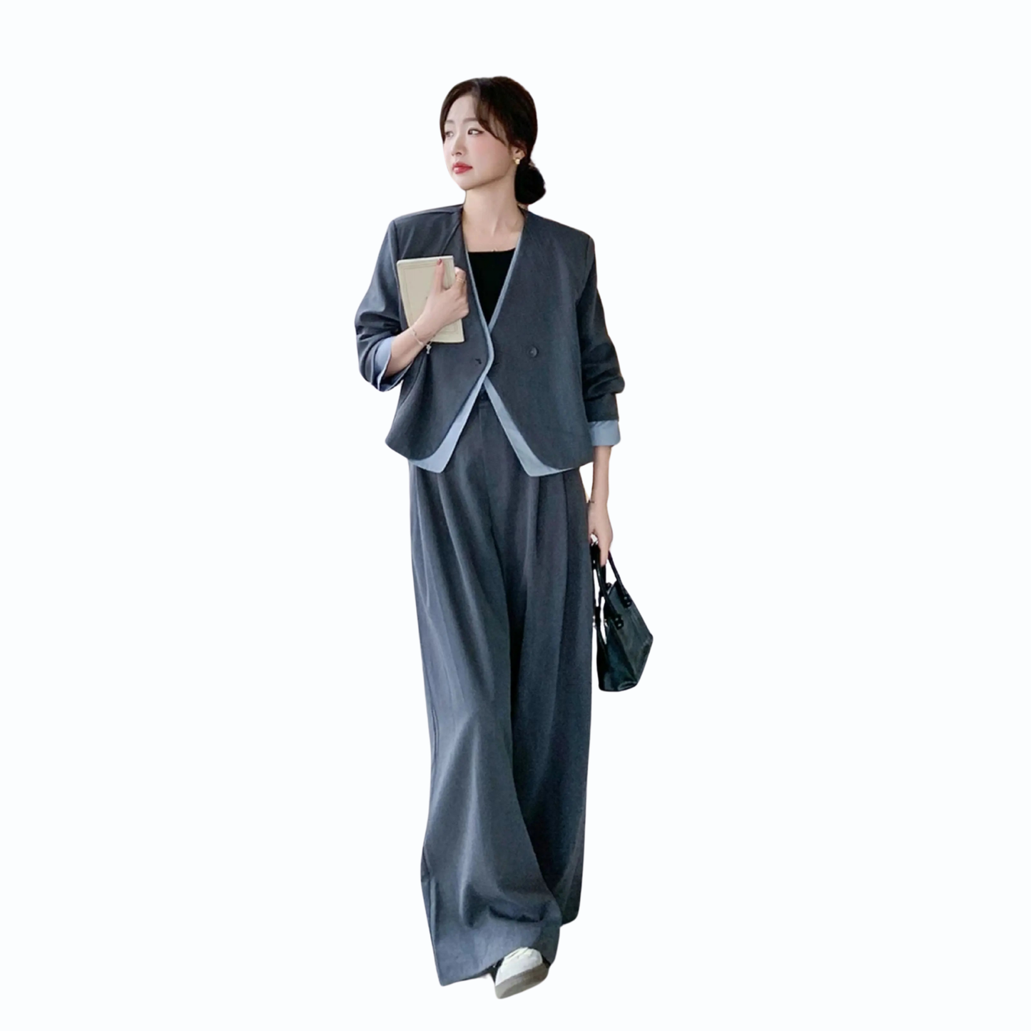 モードノーカラージャケットセットアップ