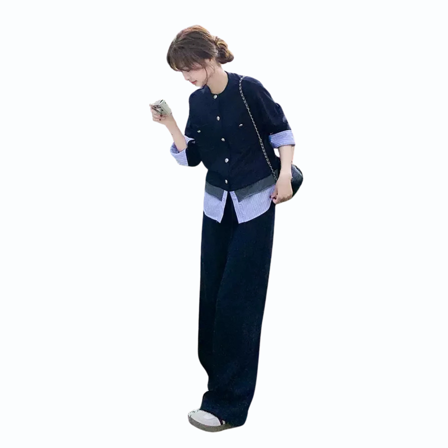 シャツレイヤード風セットアップ