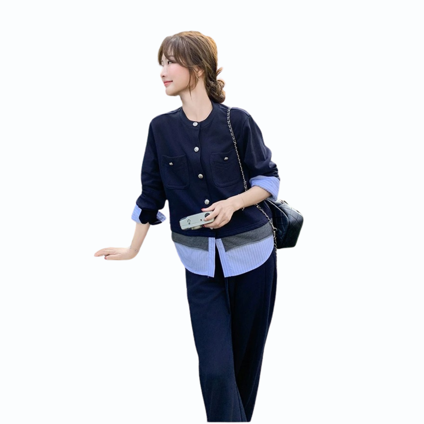 シャツレイヤード風セットアップ