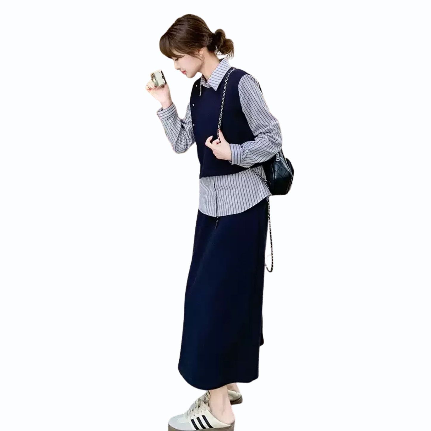 シャツレイヤードスカートセット