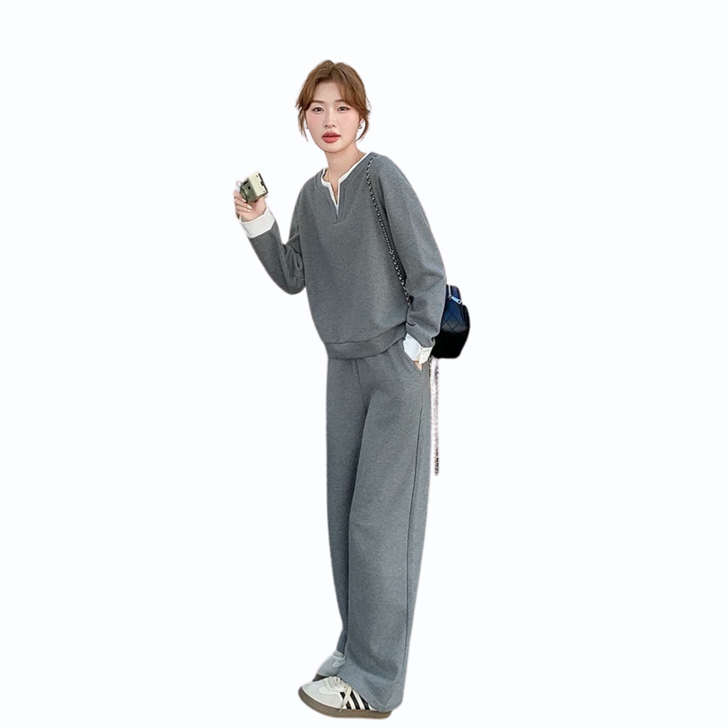 バイカラーネックリラックスセットアップ