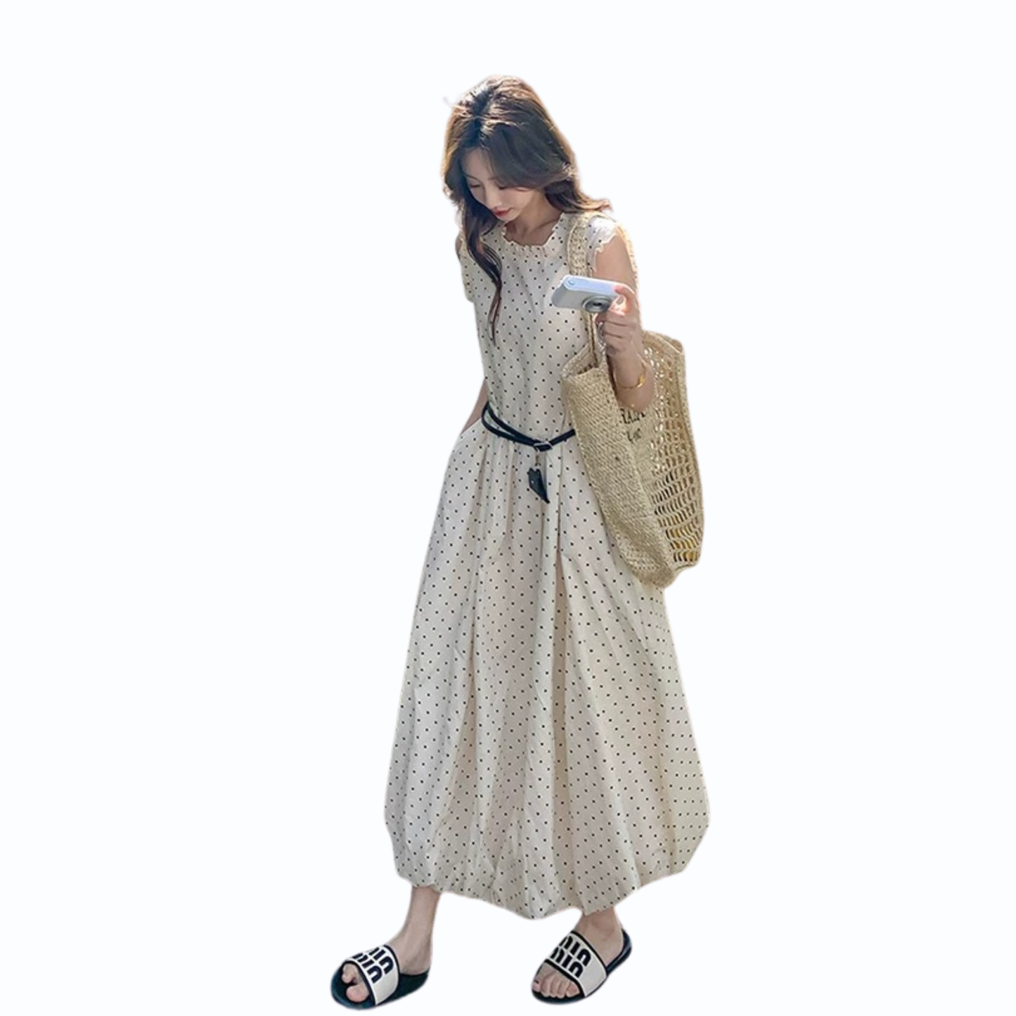 レトロシックドットワンピース