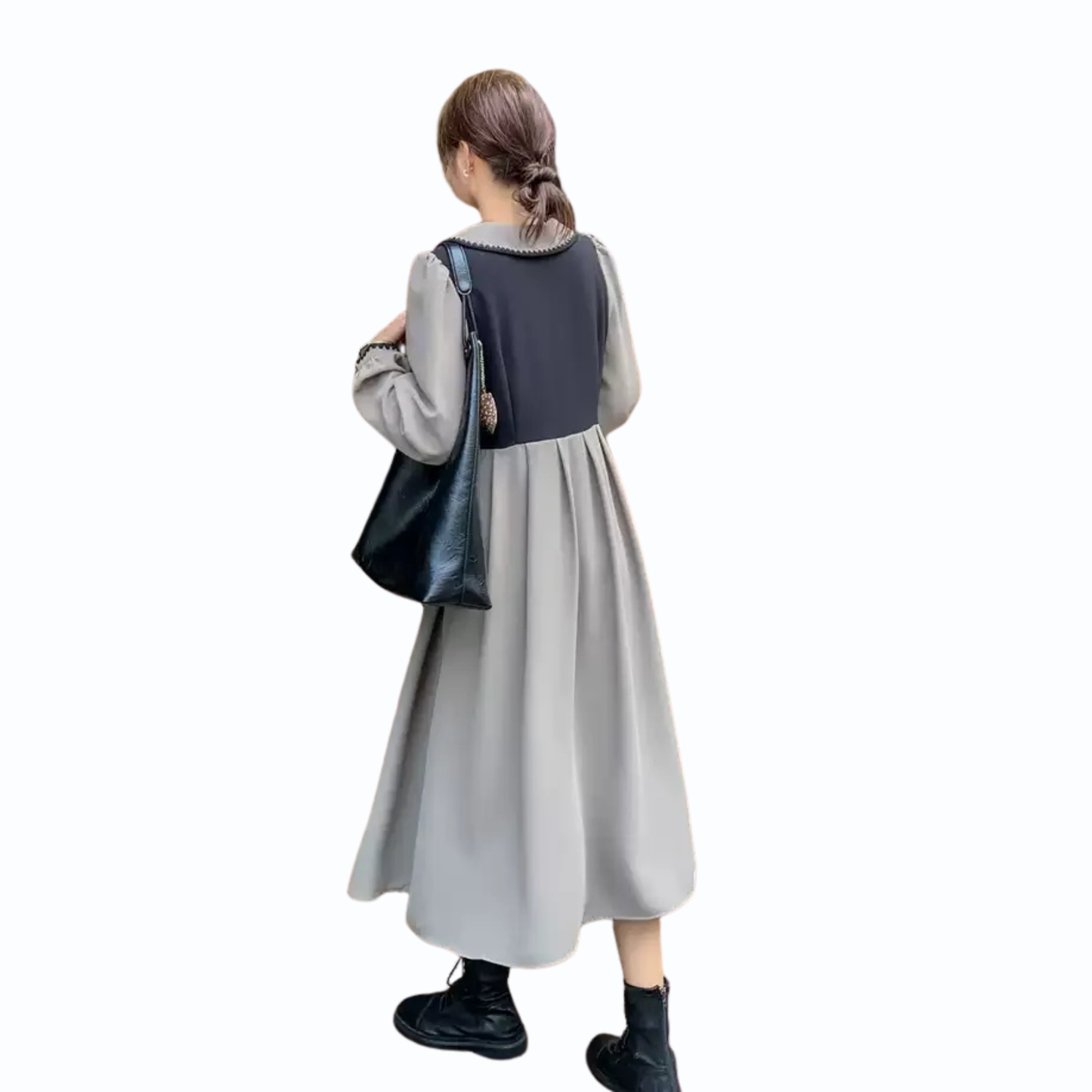 クラシックレイヤード風リボンワンピース