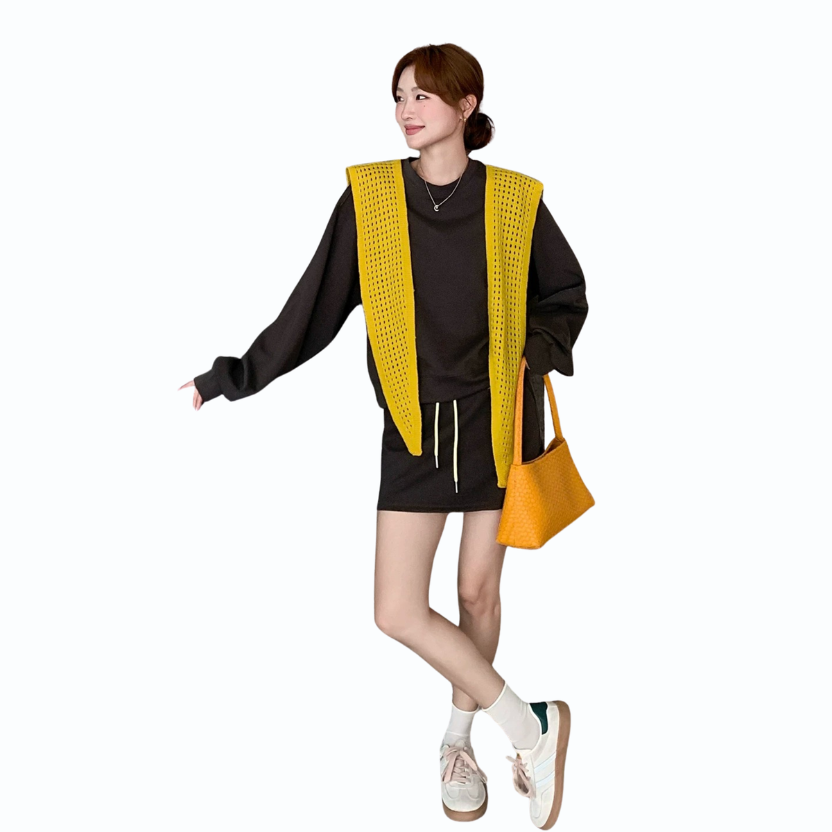 ショール付きリラックスセットアップ