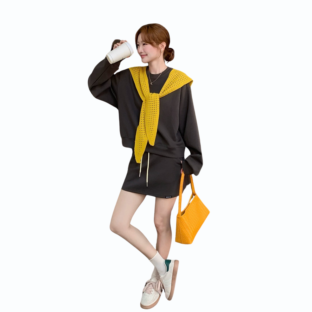 ショール付きリラックスセットアップ