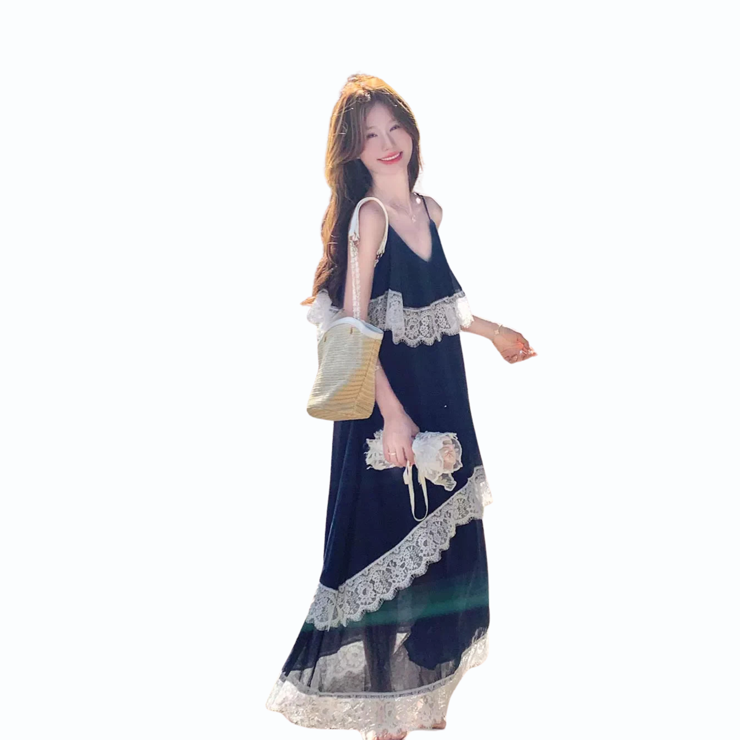 シフォンマキシワンピース