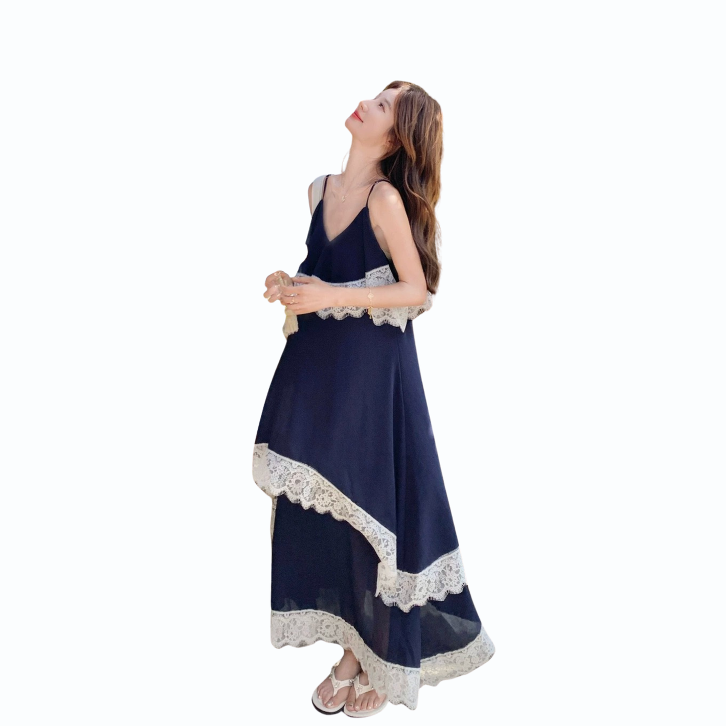シフォンマキシワンピース