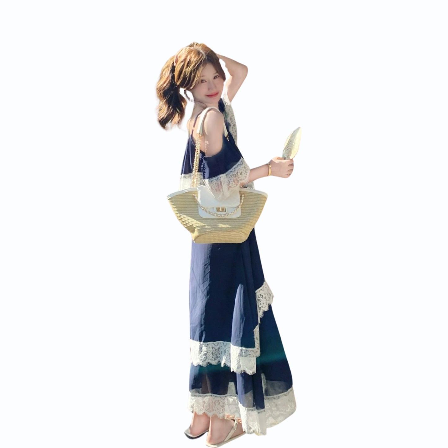 シフォンマキシワンピース