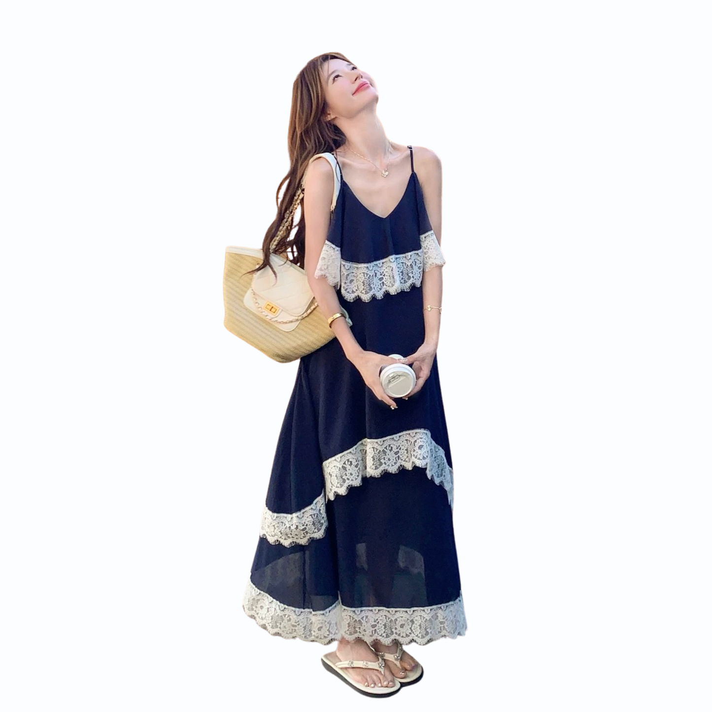 シフォンマキシワンピース
