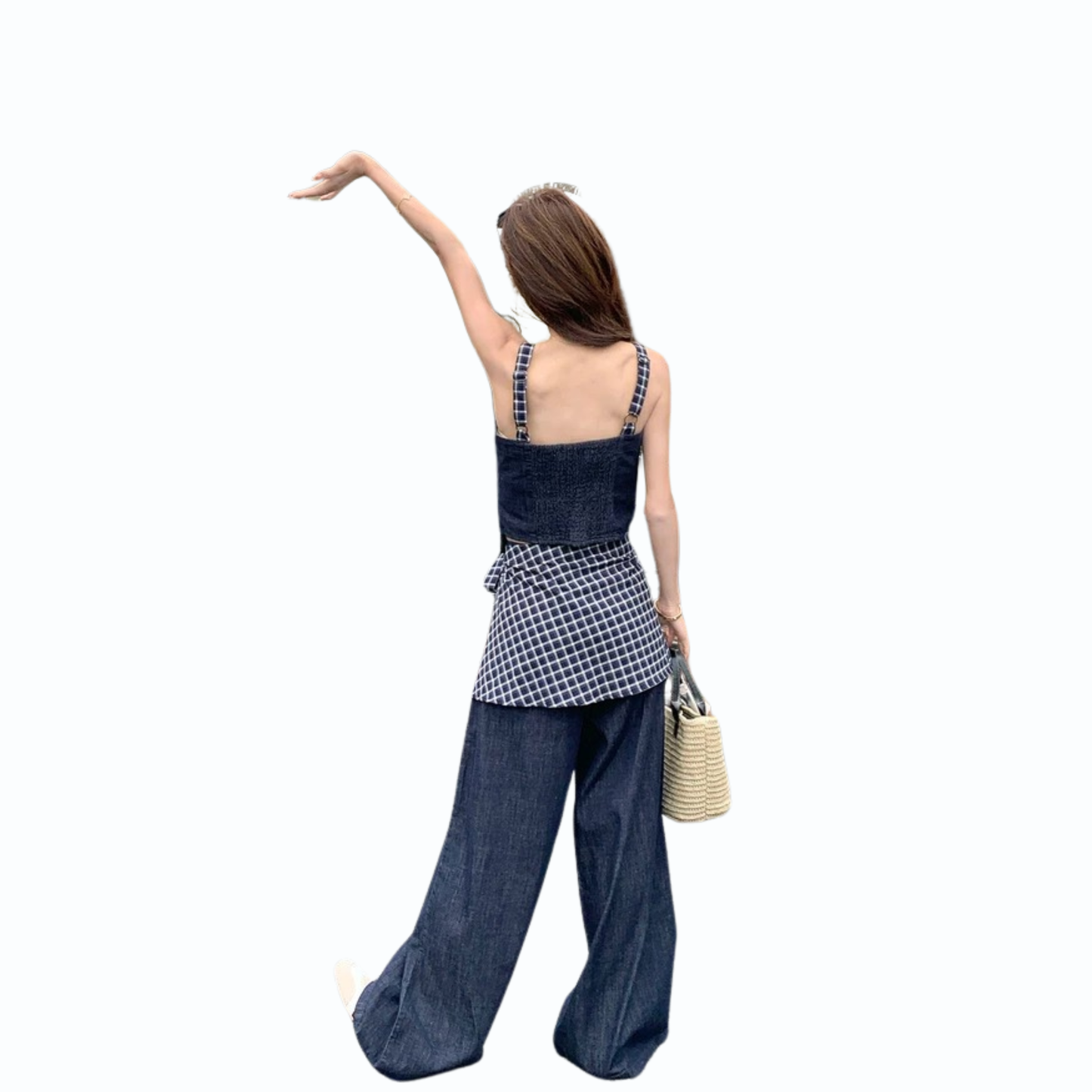 デニムライクワイドセットアップ