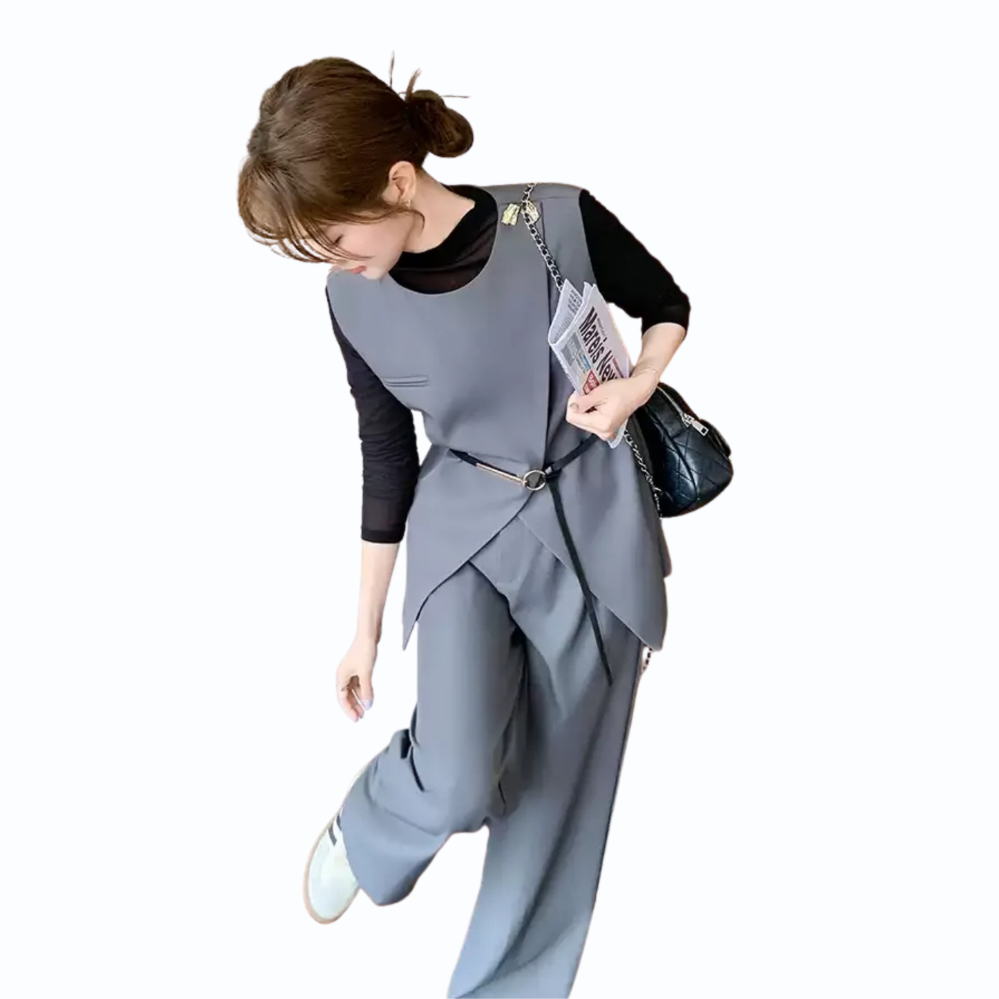 ベスト×インナー×ワイドパンツ 3点セット