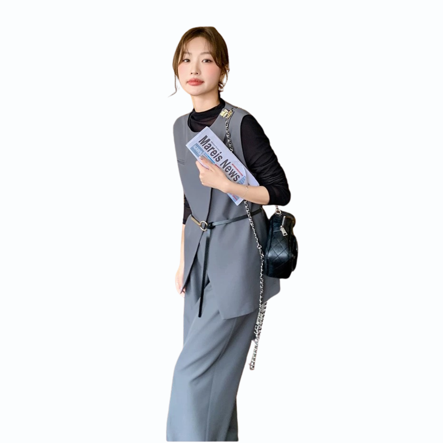 ベスト×インナー×ワイドパンツ 3点セット
