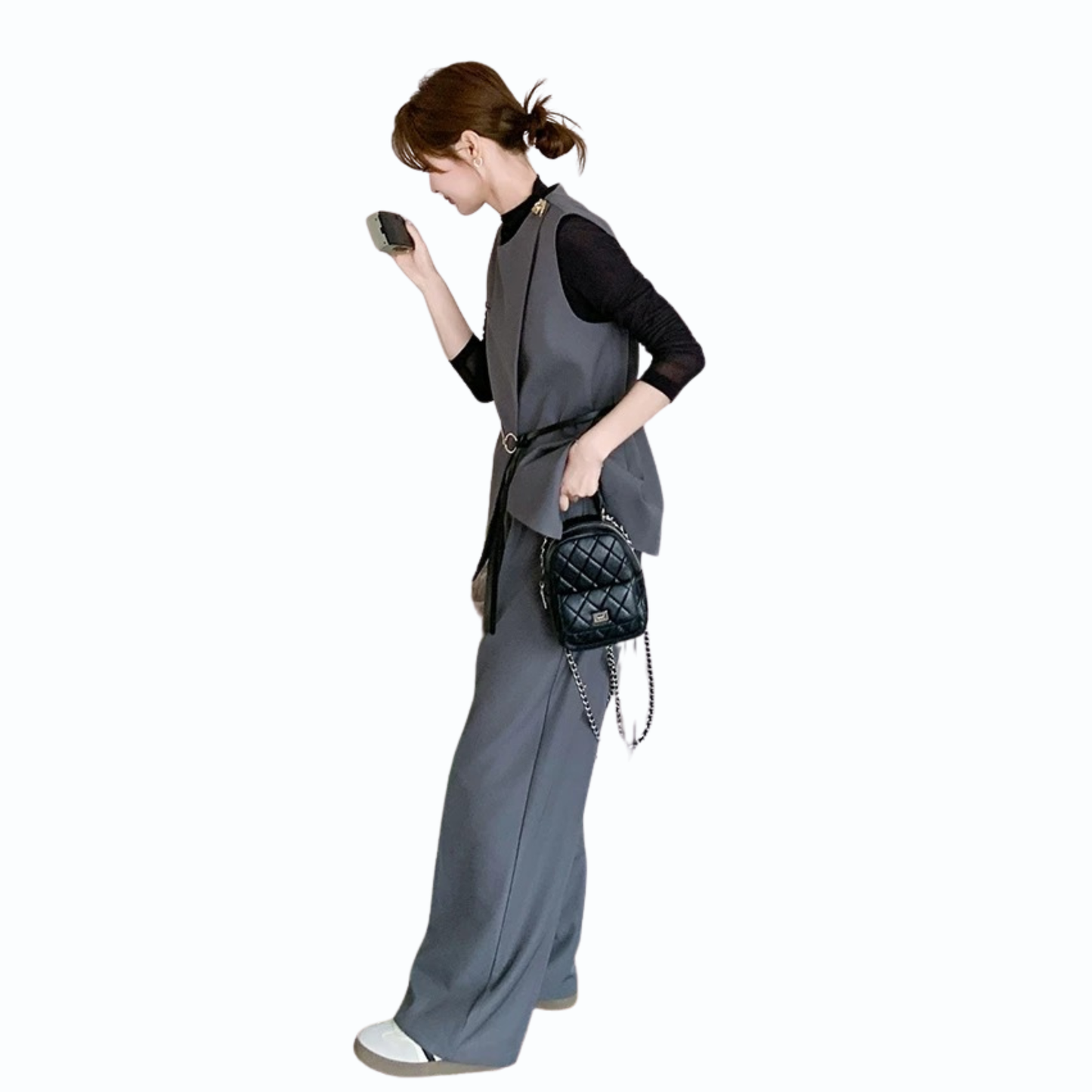 ベスト×インナー×ワイドパンツ 3点セット