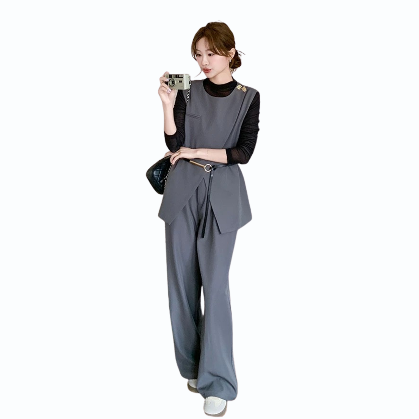 ベスト×インナー×ワイドパンツ 3点セット