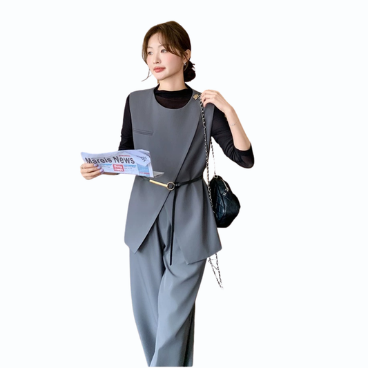 ベスト×インナー×ワイドパンツ 3点セット