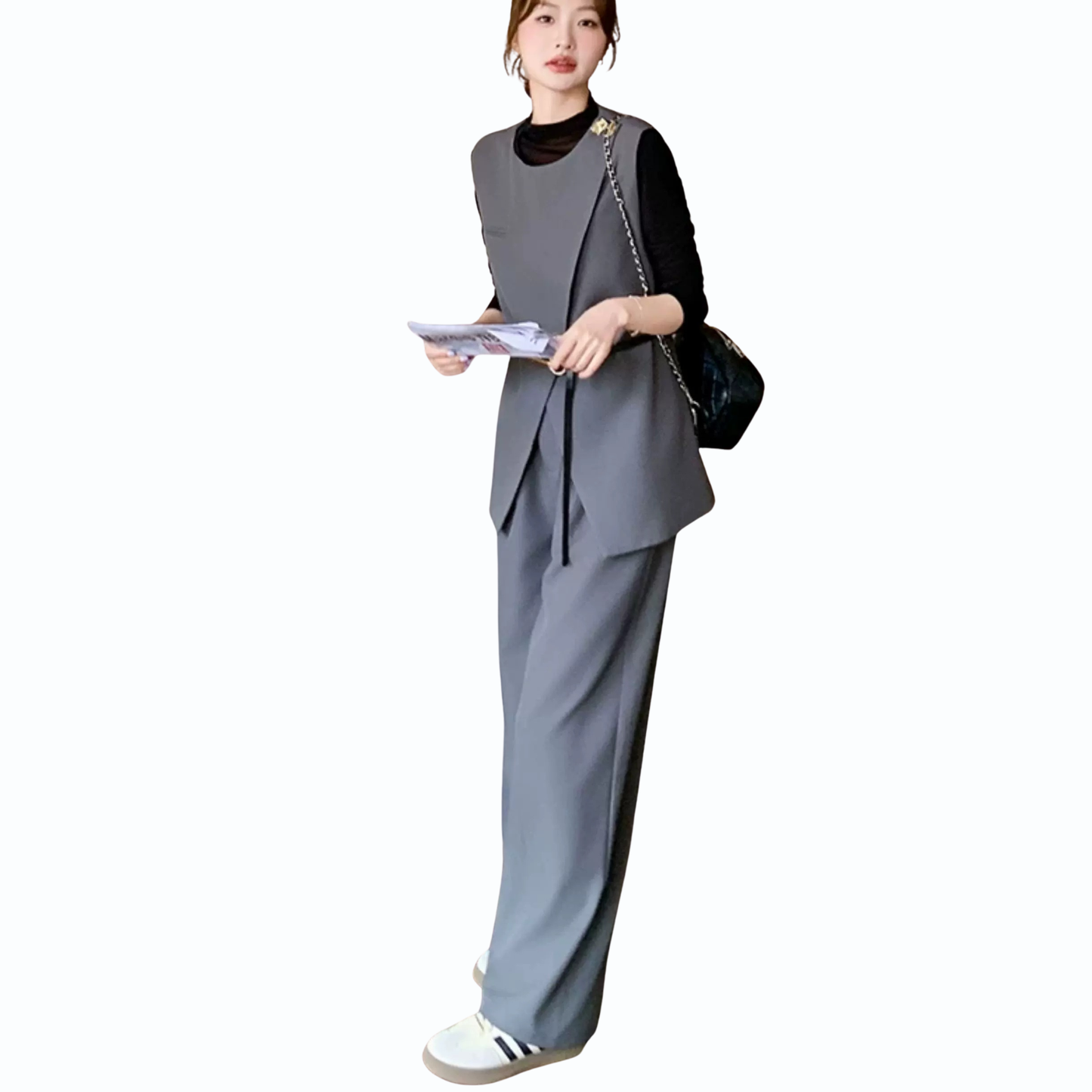 ベスト×インナー×ワイドパンツ 3点セット