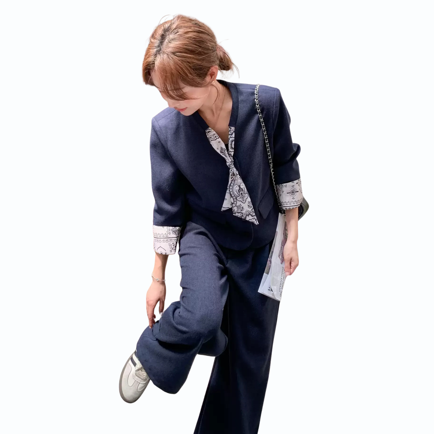 ノーカラージャケットセットアップ